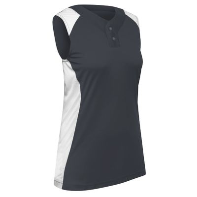 Infinite 2-Button Sleeveless Softball Jersey, Women's Small, Graphite