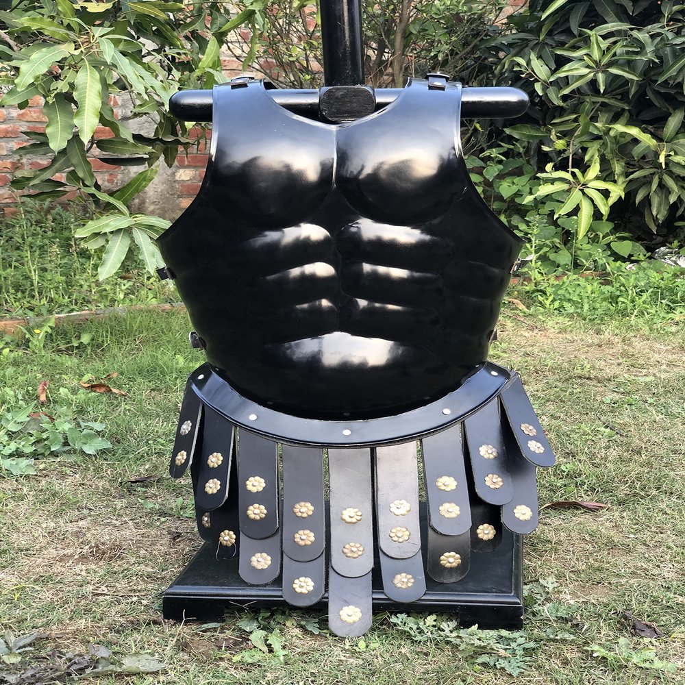 Nautical-Mart Medieval Armor Spartan Muscle Armor Breastplate Armor Helmet Roman Warriors Costume (Only Muscle Armor)