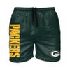 Green Bay Packers NFL Mens Solid Wordmark Swimming Trunks view 1