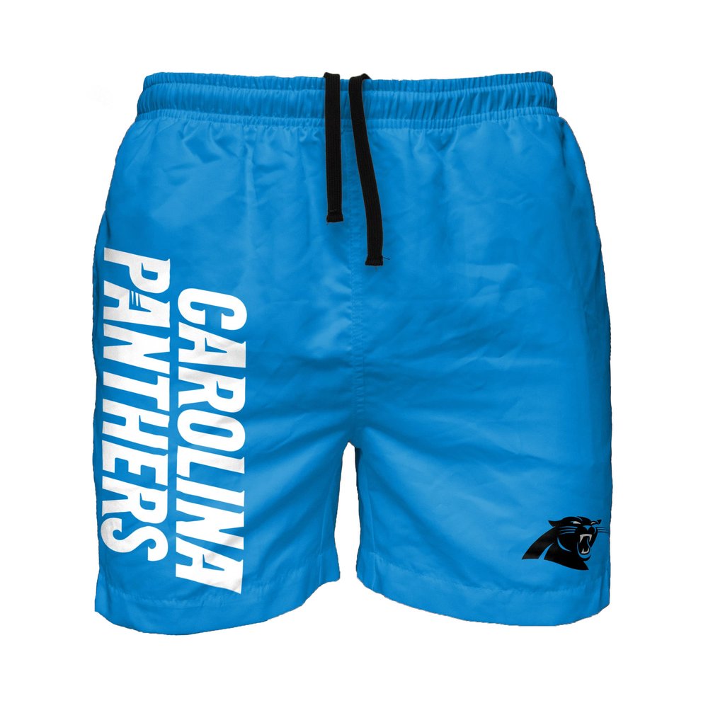 Carolina Panthers NFL Mens Solid Wordmark Swimming Trunks