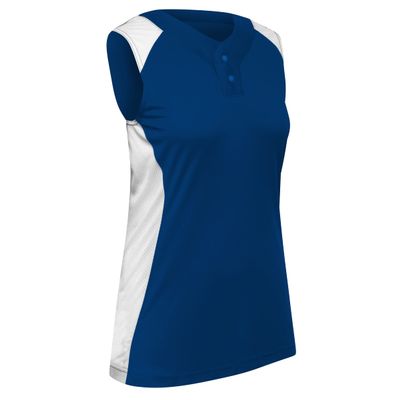 Infinite 2-Button Sleeveless Softball Jersey, Girls' Medium, Royal