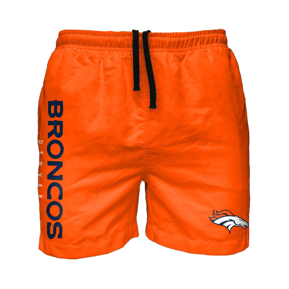 Denver Broncos NFL Mens Solid Wordmark Swimming Trunks