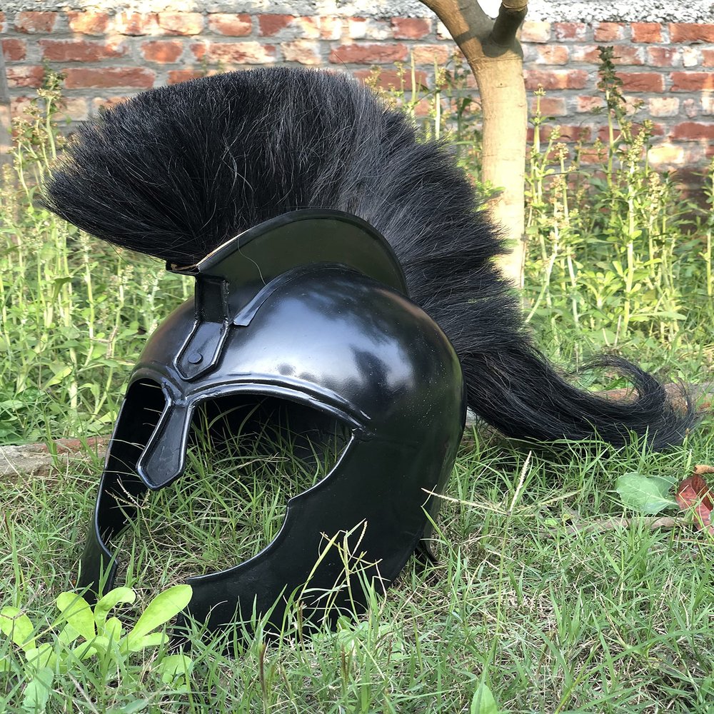 Nautical-Mart Medieval Armor Spartan Muscle Armor Breastplate Armor Helmet Roman Warriors Costume (Only Troy Helmet)