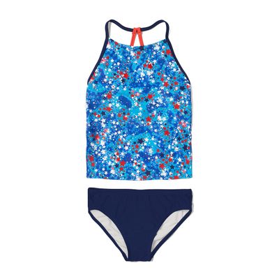 Speedo Girl's Swimsuit Two Piece Tankini Thin Strap