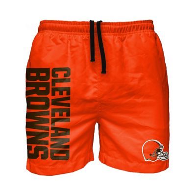 Cleveland Browns NFL Mens Solid Wordmark Swimming Trunks