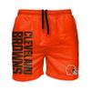 Cleveland Browns NFL Mens Solid Wordmark Swimming Trunks view 1