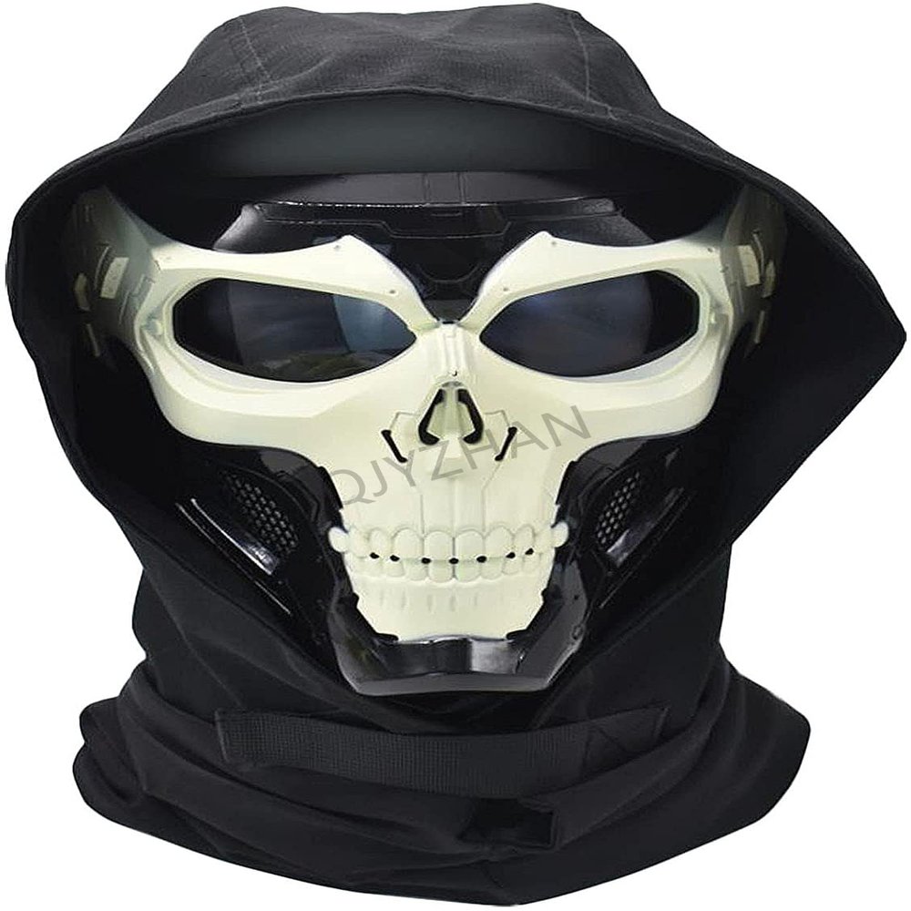 Airsoft Skull Full Face Protective Mask Balaclava Mask Adjustable for Outdoor Sports CS Cosplay Tactical Skull Mask