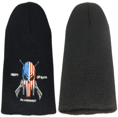 Beanie Stocking Cap Hat Embroidered Style Winter Daily Wear (2nd Amendment Liberty Or Death LOD) Multi