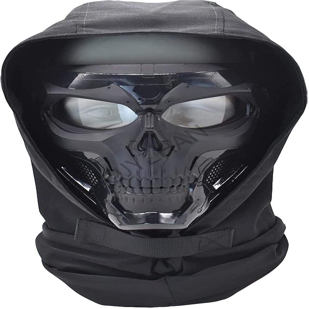Airsoft Skull Full Face Protective Mask Balaclava Mask Adjustable for Outdoor Sports CS Cosplay Tactical Skull Mask