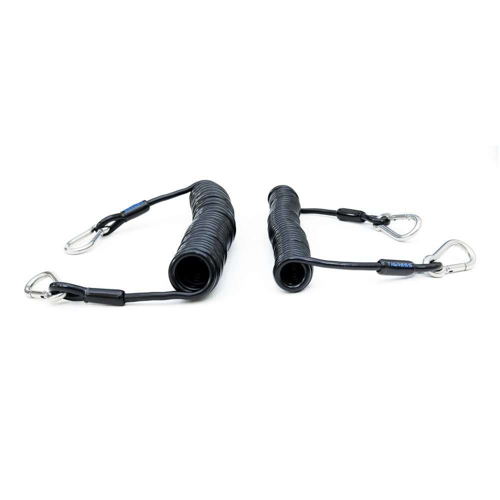 Tigress Coiled Safety Tether, Durable UV Resistant 630 Pound Tether Keeps Valuable Fishing Equipment Tethered to The Boat