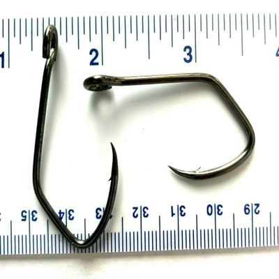 1000 Gerry's Tackle 2X Strength Black Chrome Sickle Open Eye Siwash Fish Hooks Size 4/0 - Bulk Hooks