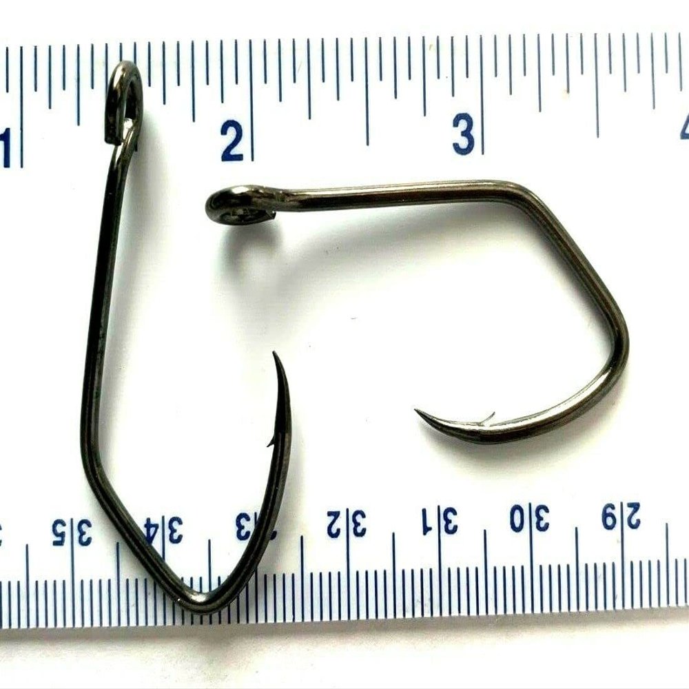 1000 Gerry's Tackle 2X Strength Black Chrome Sickle Open Eye Siwash Fish Hooks Size 4/0 - Bulk Hooks
