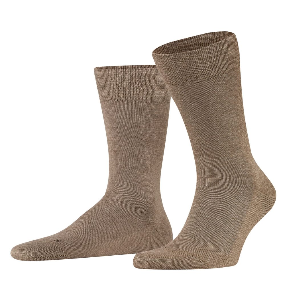 FALKE Men's Sensitive London Socks, Wide Top, Skin-Friendly, Great for Diabetics, Breathable, Sustainable Cotton, Brown (Nutmeg Mel 5410) - Sustainable, 12.5-15, 1 Pair