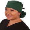 Sparkling EARTH Solid Hunter Green Big Hair Ponytail Classic Surgical Style Scrub Working Cap - Made in The USA! view 1