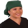 Sparkling EARTH Solid Hunter Green Big Hair Ponytail Classic Surgical Style Scrub Working Cap - Made in The USA! view 3
