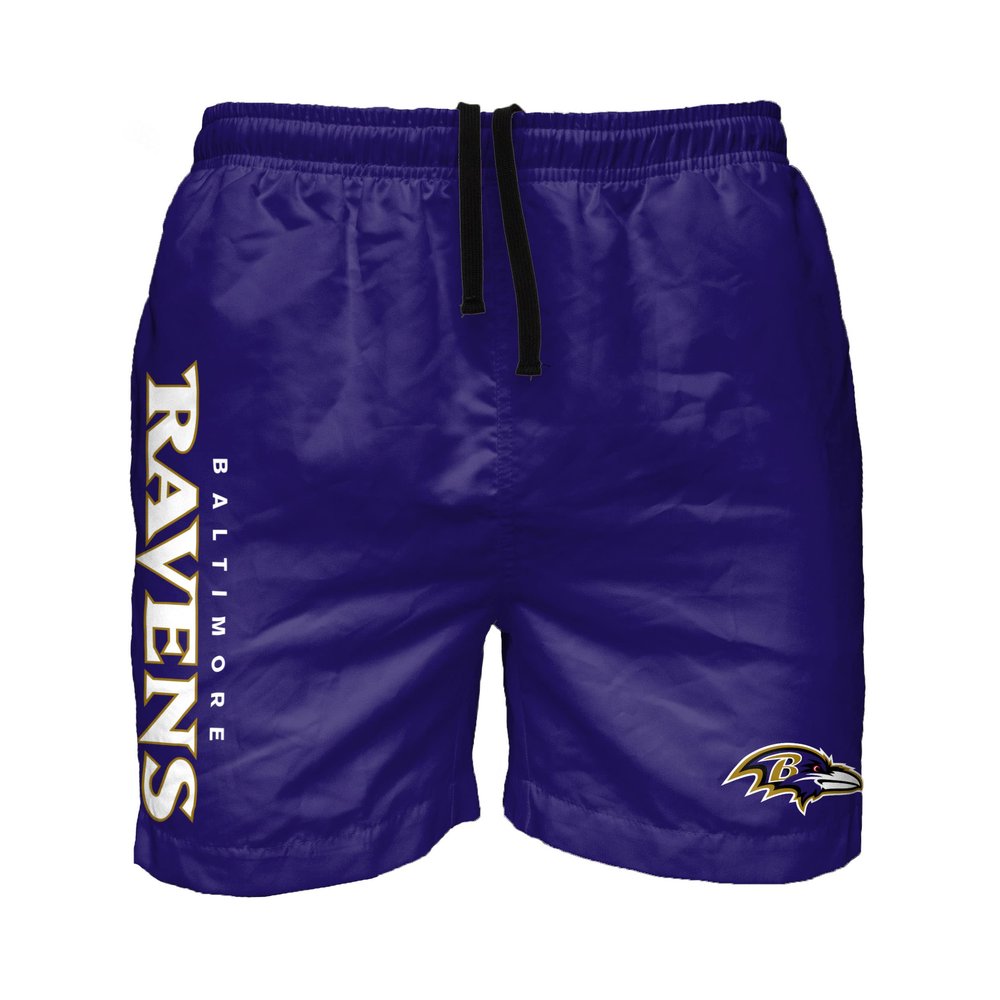Baltimore Ravens NFL Mens Solid Wordmark Swimming Trunks