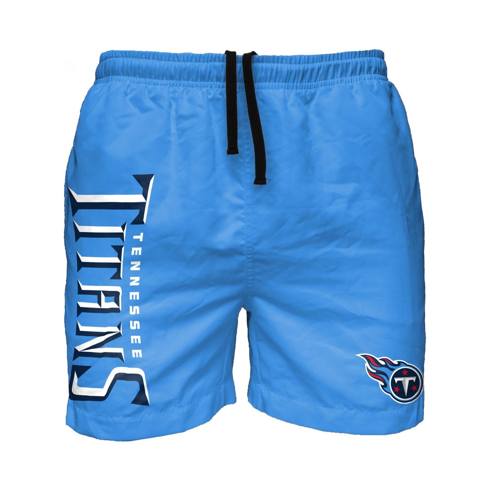 FOCO Tennessee Titans NFL Mens Solid Wordmark Swimming Trunks