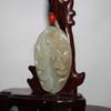 1.8" China Certified Nature Hetian Nephrite Jade Blessing Bat and Ancient Coin Hand Carved Necklace Pendant 4843 view 2