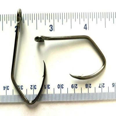 1000 Gerry's Tackle 2X Strength Black Chrome Sickle Open Eye Siwash Fish Hooks Size 5/0 - Bulk Hooks
