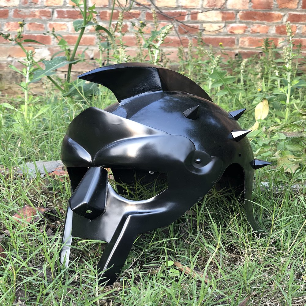 Nautical-Mart Medieval Armor Spartan Muscle Armor Breastplate Armor Helmet Roman Warriors Costume (Only Gladiator Helmet)