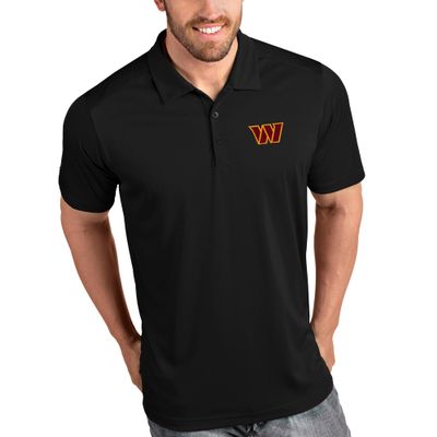 Antigua Men's Black Washington Commanders Tribute Polo