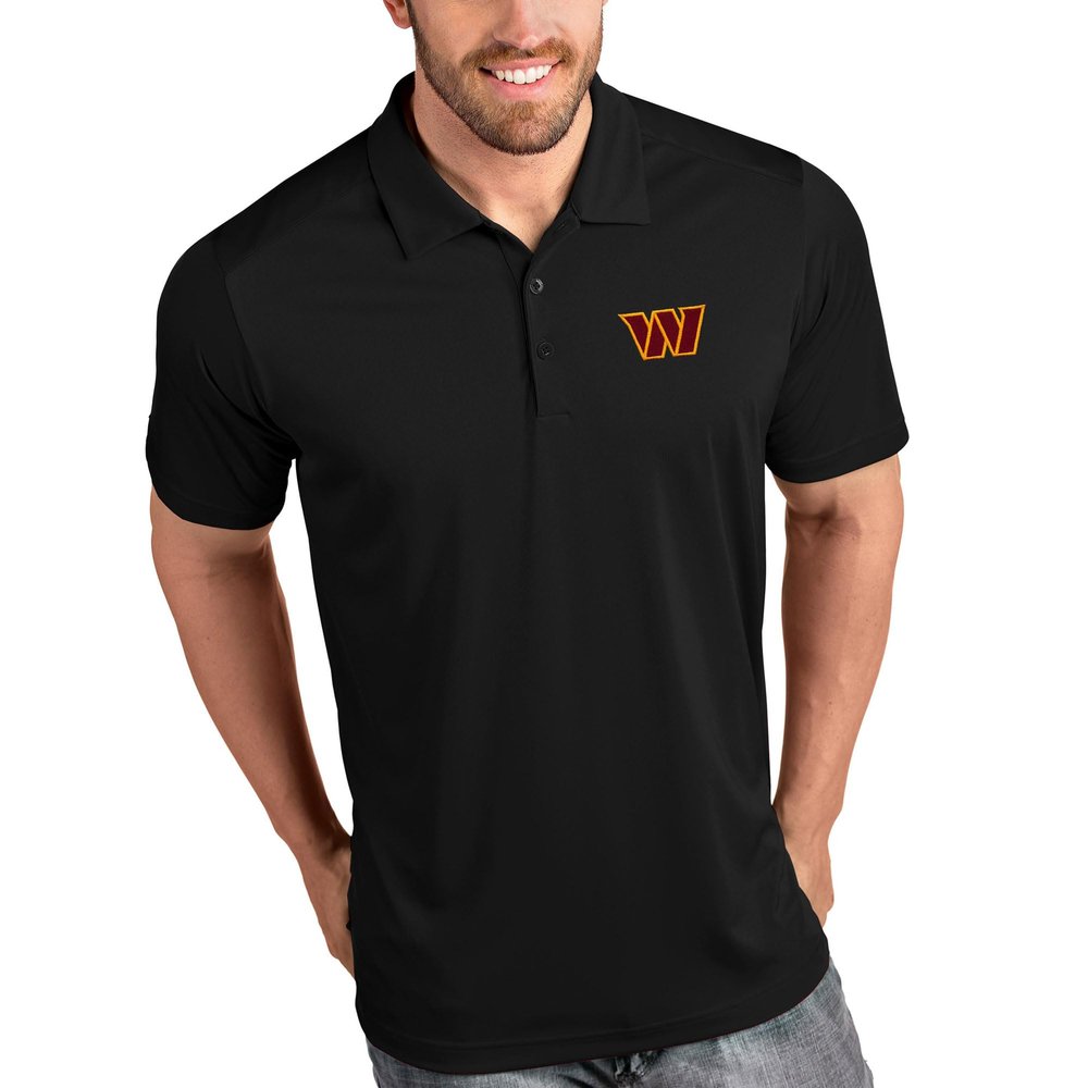 Antigua Men's Black Washington Commanders Tribute Polo