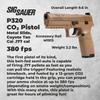 Sg Sauer P320 CO2 .177 Cal Blowback Air Pistol, Coyote Tan with Wearable4U Hard Case Bundle view 2