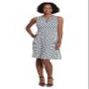 London Times Women's Sleeveless Keyhole Neck Polka Dot Dress with Pleated Skirt view 1