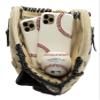 mcmadley Baseball Phone Case for iPhone 13 - Made with Professional Baseball Leather and Raised Red Hand Stitching, Thin Case, Protective Grip, Authentic Leather Cover view 1