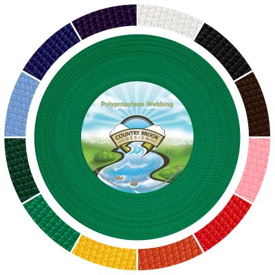 Country Brook Design - 1/2 Inch Lightweight Polypropylene (Polypro) Webbing for Outdoors, Crafting & DIY (Kelly Green, 10 Yards)