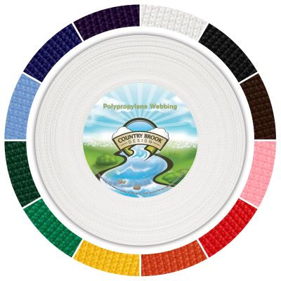 Country Brook Design - 1/2 Inch Lightweight Polypropylene (Polypro) Webbing for Outdoors, Crafting & DIY (White, 10 Yards)