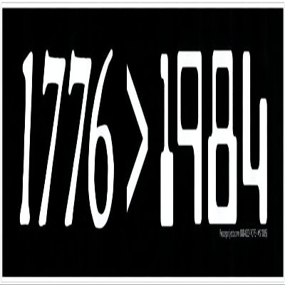1776 > 1984 Freedom & Rights Magnetic Car Bumper Sticker Fridge Magnetic Surfaces Decal Magnet 9-by-2.25 Inches (Magnetic Backing)