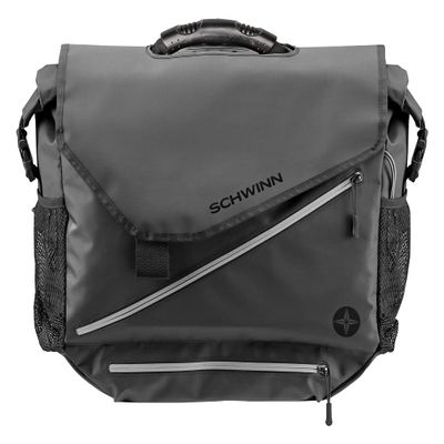 Schwinn Bike Bag, Packs and Storage, Easy to Attach, Hold Cell Phones, Snacks, Wallet, Mounted Bicycle Accessories, Commuter Pannier, Black