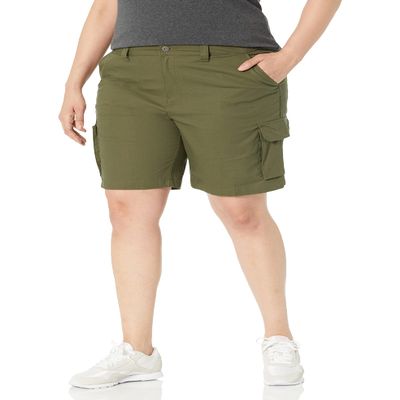 Dickies Womens Women's Plus Ripstop Cargo Shorts Work Utility Pants, Military Green, 22 US