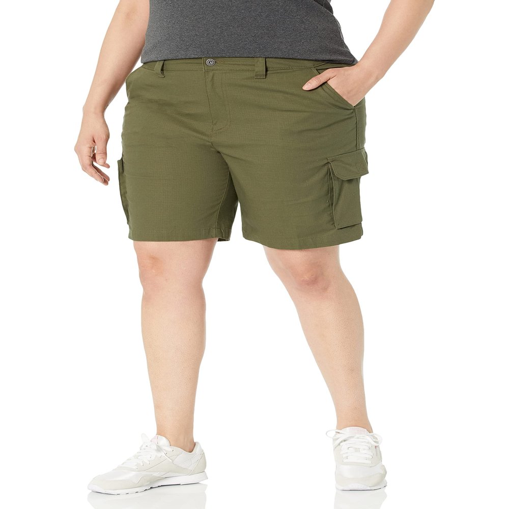 Dickies Womens Women's Plus Ripstop Cargo Shorts Work Utility Pants, Military Green, 22 US