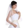 SAMKY 1T 1 Tier Pencil Edge Bridal Wedding Veil - White Knee Length 45" V654 view 1