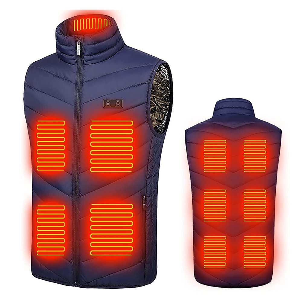 tuduoms Winter Heated Vest with 11 Heating Areas Warm Lightweight Usb Electric Heating Jacket Down Waistcoat for Men Women