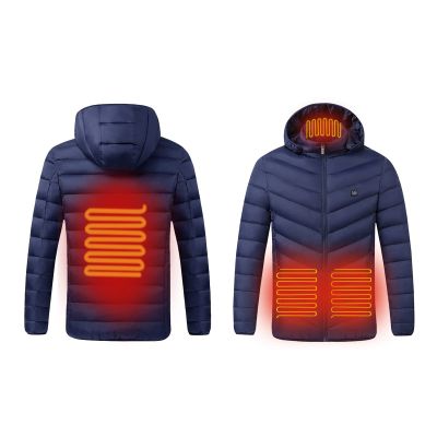 Warm Heating Coat for Womens Mens USB Smart Heated Jacket Lightweight Quilted Puffy Down Jacket Outdoor Coat