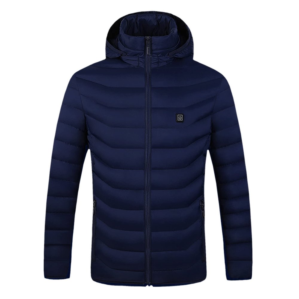 tuduoms Heated Down Jacket for Women Men USB Heating Puffer Coat Lightweight Warm Winter Quilted Puffy Snow Suit Outwear