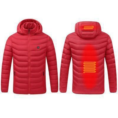 tuduoms Heated Jacket with Detachable Heated Hood Men Women Electric Heated Coat Lightweight Warm Quilted Puffer Jacket