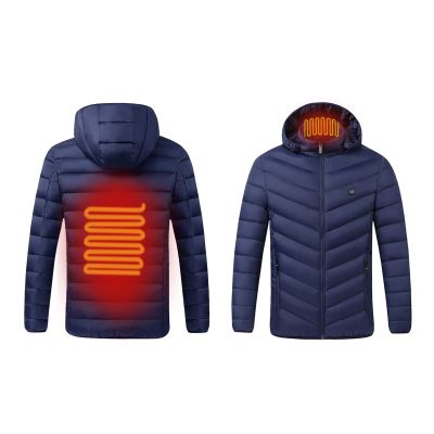 tuduoms Smart Heating Coat USB Electric Heated Jacket Hooded Quilted Lightweight Warm Winter Puffer Jacket for Women Men