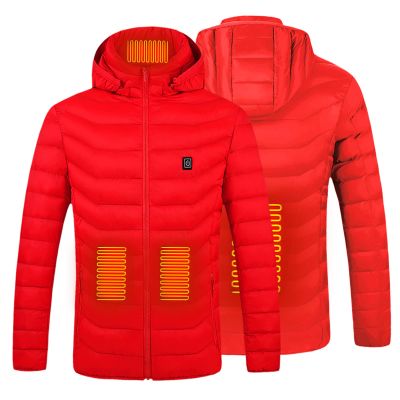 tuduoms Heated Down Jacket for Women Men USB Heating Puffer Coat Lightweight Warm Winter Quilted Puffy Snow Suit Outwear