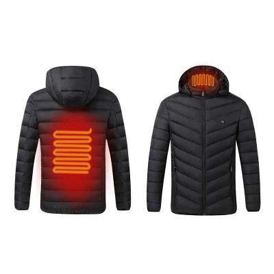 tuduoms Smart Heating Coat USB Electric Heated Jacket Hooded Quilted Lightweight Warm Winter Puffer Jacket for Women Men