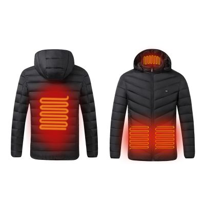 Warm Heating Coat for Womens Mens USB Smart Heated Jacket Lightweight Quilted Puffy Down Jacket Outdoor Coat