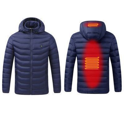 tuduoms Heated Jacket with Detachable Heated Hood Men Women Electric Heated Coat Lightweight Warm Quilted Puffer Jacket