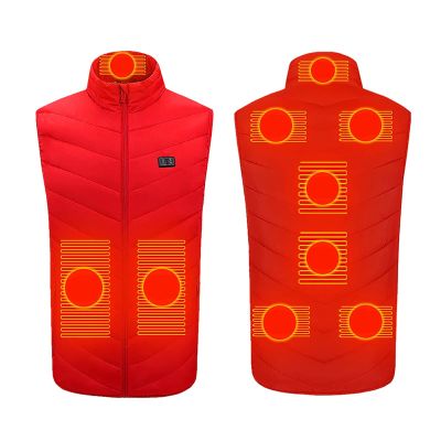 tuduoms Warm 9 Heating Areas Heated Coat Women's Men's Lightweight Electric Heating Jacket Winter Quilted Heated Down Vest
