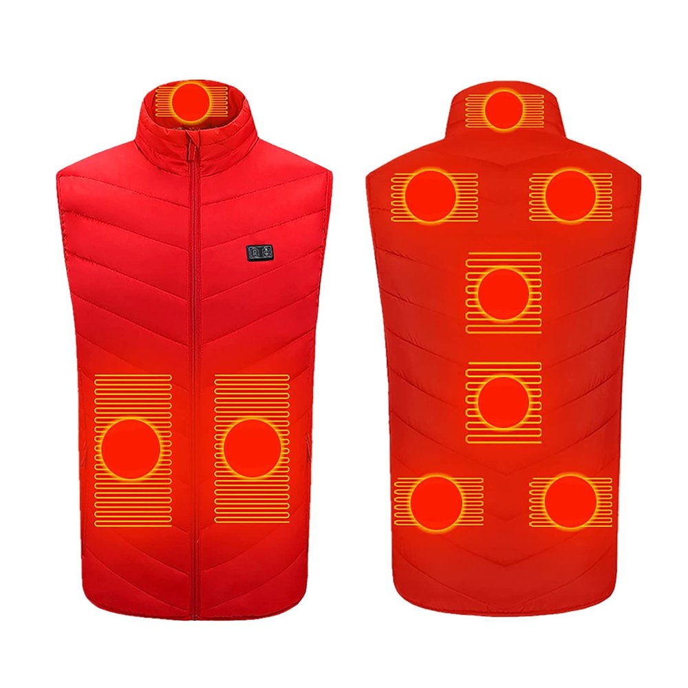 tuduoms Warm 9 Heating Areas Heated Coat Women's Men's Lightweight Electric Heating Jacket Winter Quilted Heated Down Vest