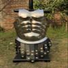 Nautical-Mart Medieval Roman King Leonidas 300 Spartan Helmet W/Red Plume + Muscle Body Armor Cuirass + Shield + Leg Or Arm Guard Silver Halloween Costume (Muscle Armor) view 1