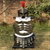 Nautical-Mart Medieval Roman King Leonidas 300 Spartan Helmet W/Red Plume + Muscle Body Armor Cuirass + Shield + Leg Or Arm Guard Silver Halloween Costume (Spartan Helmet w/Cuirass) view 1