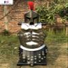 Nautical-Mart Medieval Roman King Leonidas 300 Spartan Helmet W/Red Plume + Muscle Body Armor Cuirass + Shield + Leg Or Arm Guard Silver Halloween Costume (Spartan Helmet w/Cuirass) view 3